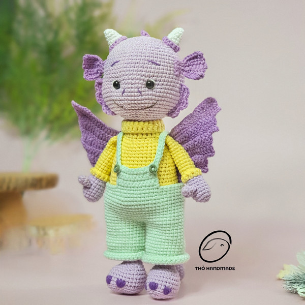 animated purple dragon, amigurumi baby dragon crochet doll, crochet doll for sale, amigurumi animals, crochet doll stuffed, baby shower gift (3).jpg