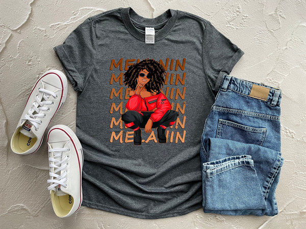 Melanin Shirt, Melanin Vintage Shirt, Black Woman Shirt, Black Girl Shirt, Black Queen, Melanin Gift T-shirt, Trendy Black Women Outfit - 2.jpg