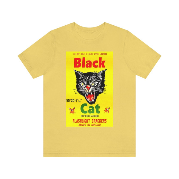 Retro, Vintage Black Cat Firecracker Unisex Jersey Short Sleeve Tee - 4.jpg