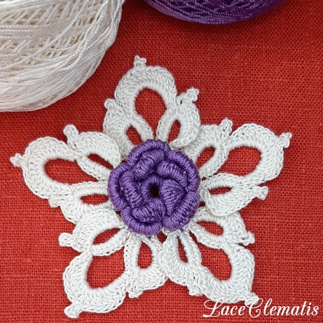 Set of 3 crochet flowers pattern, Irish Lace crochet flower, crochet pattern PDF, crochet motif, crochet tutorial PDF.