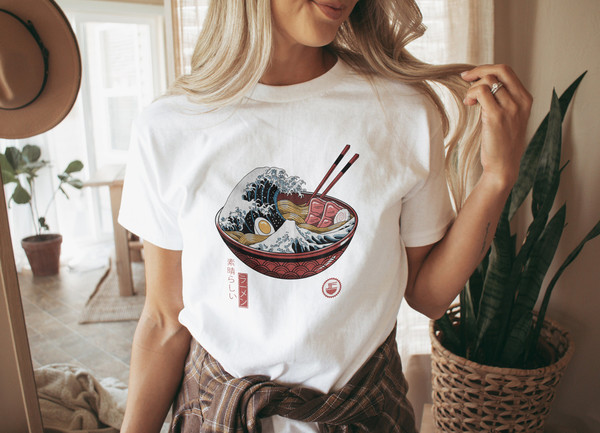 Japanese Noodle T Shirt, Japanese Shirt, Anime Crewneck T-shirt, Anime Movie Shirt, Funny Anime Shirt, Vintage Anime T Shirt, Japanese Style - 2.jpg