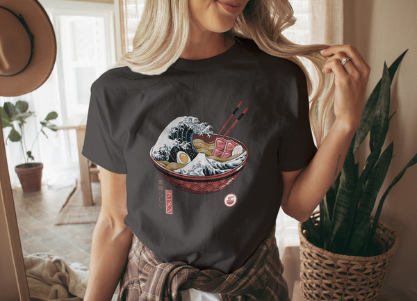 Japanese Noodle T Shirt, Japanese Shirt, Anime Crewneck T-shirt, Anime Movie Shirt, Funny Anime Shirt, Vintage Anime T Shirt, Japanese Style - 3.jpg