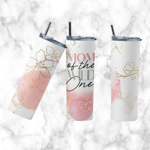 20oz Mother's Day Tumbler png Skinny Tumbler Straight  sublimation wrap PNG Digital Download, Mom Of The Wild One.jpg