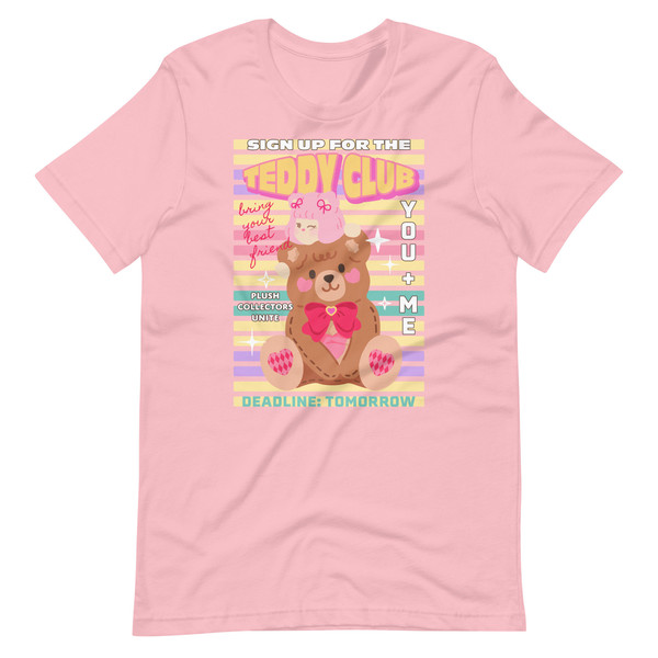 Teddy Club graphic Unisex t-shirt  Kawaii cute teddy bear illustration, KPOP anime harajuku highteen fashion, vintage kidcore aesthetic - 4.jpg