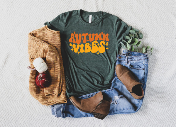 Autumn Vibes Lettering Shirt,2022 Cute Fall Sweatshirt,2022 Fall Vibes Shirt,Halloween Pumpkin Thanksgiving Shirt,Thanksgiving Vibes Shirt - 1.jpg
