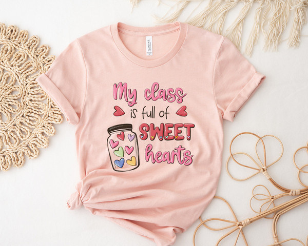 Comfort Retro Valentines Day My Class Is Full Of Sweet Hearts Teacher Shirt,Valentine Day Shirt,My Valentine Is My Students,School Valentine - 1.jpg