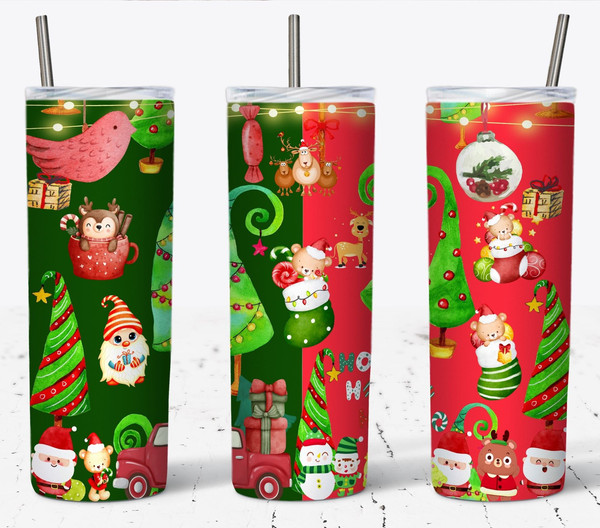 Christmas Cartoon Tumbler, Christmas Tumbler, Christmas Skin