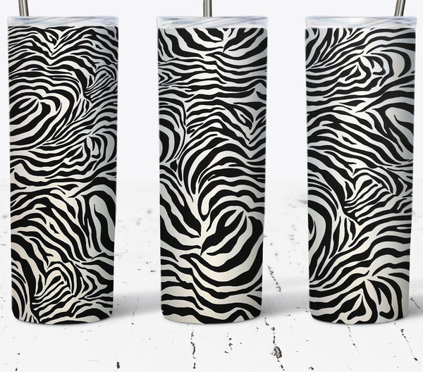 Zebra Print Tumbler, Zebra Print Skinny Tumbler.Jpg