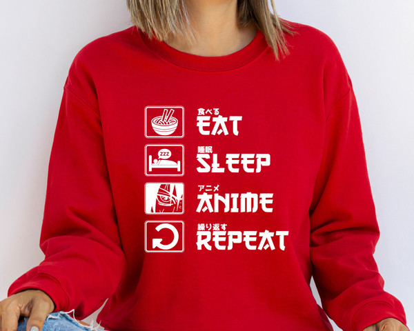 Eat Sleep Anime Repeat T-shirt, Funny Anime Shirt for Men Women, Anime Manga Lover Gift, Anime Gift Tshirt, Japan Culture Present Shirt - 2.jpg