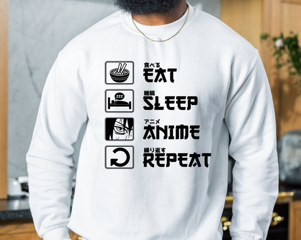 Eat Sleep Anime Repeat T-shirt, Funny Anime Shirt for Men Women, Anime Manga Lover Gift, Anime Gift Tshirt, Japan Culture Present Shirt - 4.jpg