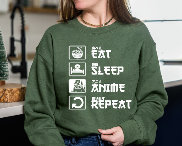 Eat Sleep Anime Repeat T-shirt, Funny Anime Shirt for Men Women, Anime Manga Lover Gift, Anime Gift Tshirt, Japan Culture Present Shirt - 5.jpg