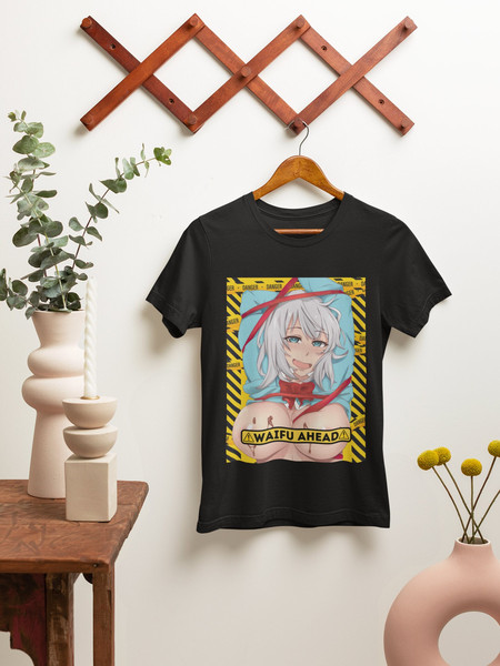 Waifu ahead T-shirt, Anime shirt, Anime merch, Anime graphic tee, Waifu shirt, Anime lover gift, Manga lover gift, Manga waifu shirt - 1.jpg