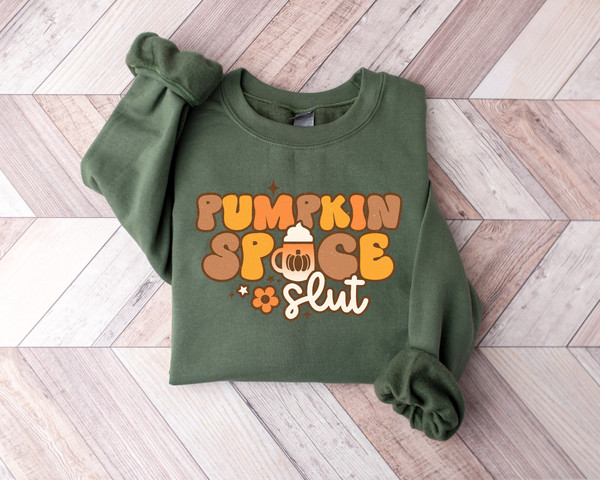 Pumpkin Spice&Sluts Sweatshirt,Happy Thanksgiving Shirt,Retro Fall Sweatshirt,Cute Fall Hoodie,Family Thanksgiving Shirt,2022 Autumn Vibes - 1.jpg