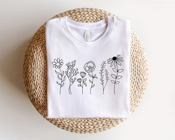 Wild Flowers Shirt,Wildflower Tshirt,Floral Shirt,Botanical Shirt,Flower Shirt,Nature Lover Shirt,Ladies Shirts,Flower Tee,Boho Floral Shirt - 2.jpg