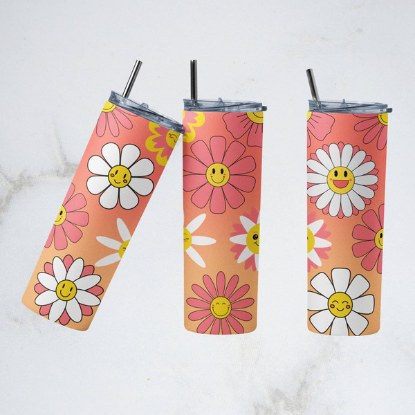 Daisies 20oz Tumbler, Dishwasher Safe Tumbler 