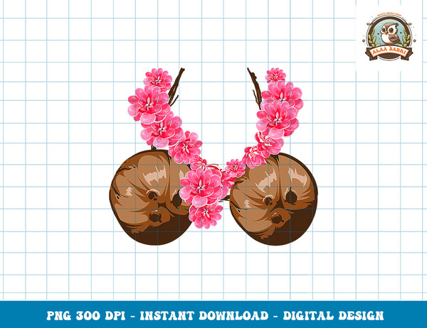 Hawaiian Coconut Bra Shirt Cool Halloween Flowery png, subli - Inspire  Uplift
