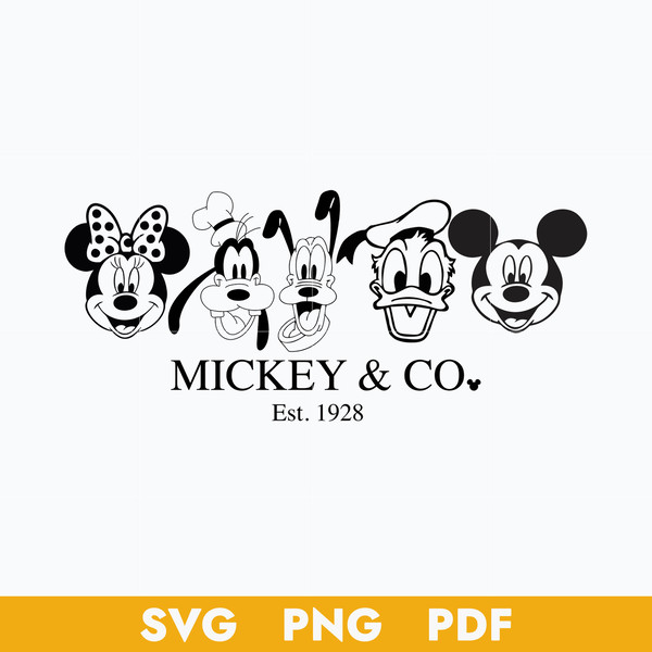 Mickey & Co Outline Svg, Mickey and Friend Svg, Family Trip - Inspire ...