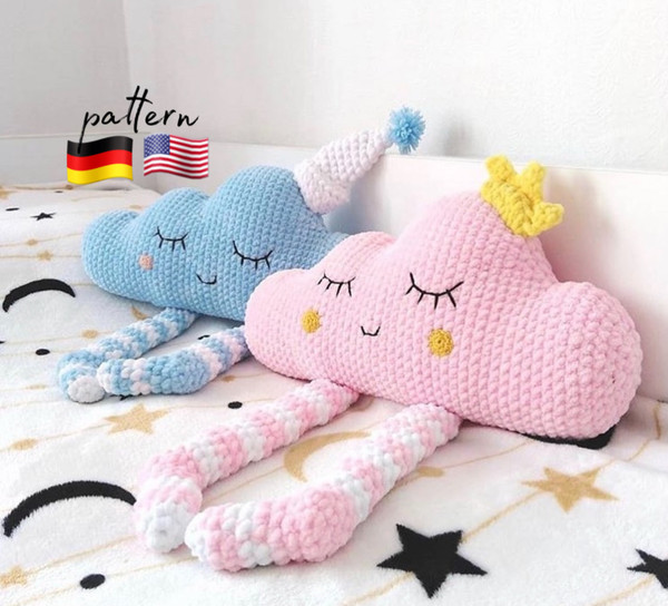 Cloud pillow crochet plush Pattern/ Crochet pillow Amigurumi - Inspire  Uplift