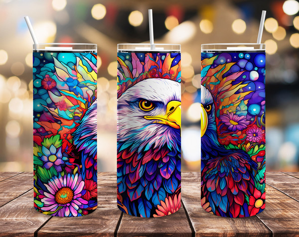 Eagle 20oz Straight Tumbler Wrap Seamless Design PNG.jpg