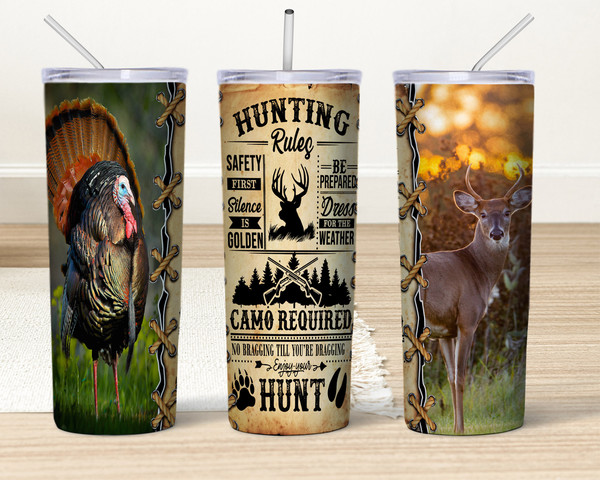 Deer Hunting Apparel Tumbler, Hunting Tumbler, Hunting Skinny Tumbler.Jpg