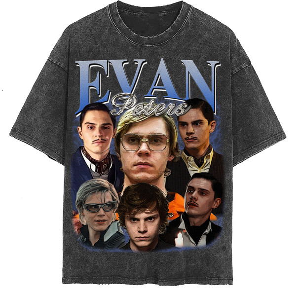 Evan Peters Vintage Washed Shirt, Actor Retro 90's T-Shirt, Fans Gift For Women, Homage Tee For Men - 2.jpg