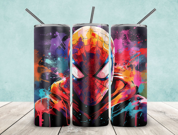 Spider Man 20oz Tumbler Sublimation, Graffity Style, Spider Man Sublimation, 20oz Skinny Tumbler, Spider Man Skinny Tumbler,Digital Download.jpg