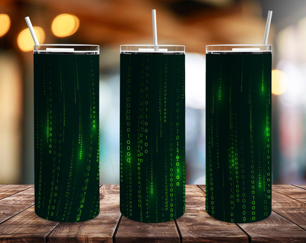 Matrix Code Tumbler, Matrix Code Skinny Tumbler.Jpg