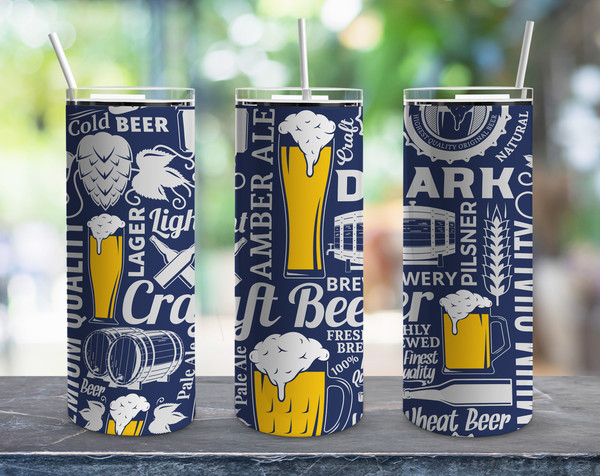 Mens Craft Beer Tumbler, Mens Craft Beer Skinny Tumbler.Jpg