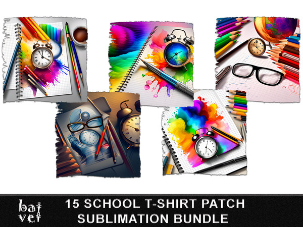 Back To School T-Shirt Design Bundle  School TShirt Print  Rainbow School  Shirt Print Design  School TShirt Sublimation Background - 2.jpg