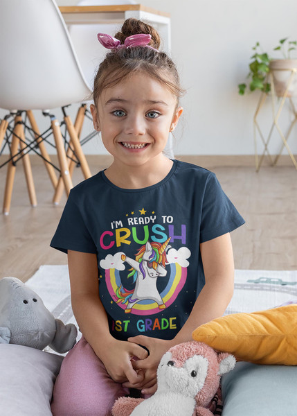 Kids 1st Grade T Shirt First Grade Shirt Girl's Crush 1st Grade Unicorn Shirt Cute Back To School Shirt Dabbing Unicorn Shirt - 1.jpg