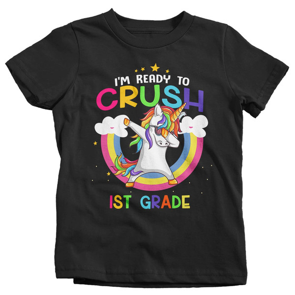 Kids 1st Grade T Shirt First Grade Shirt Girl's Crush 1st Grade Unicorn Shirt Cute Back To School Shirt Dabbing Unicorn Shirt - 2.jpg