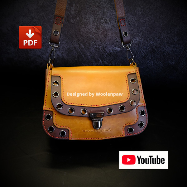 Leather Messenger Bag Handbag  Leather Bag Pattern Template