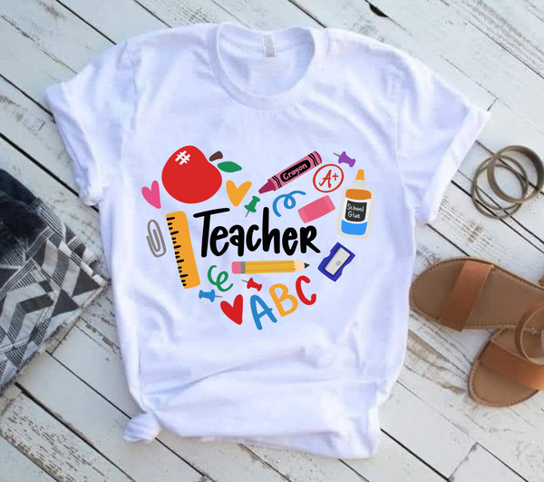 Teacher Heart SVG, Teacher Sublimation, Teacher Svg, Back to School, Teacher Gift, Teacher Shirt svg, School Supplies svg, Cricut Cut File - 4.jpg