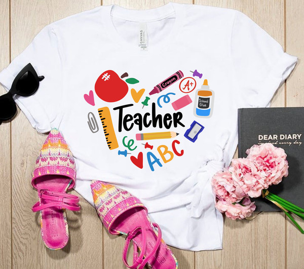 Teacher Heart SVG, Teacher Sublimation, Teacher Svg, Back to School, Teacher Gift, Teacher Shirt svg, School Supplies svg, Cricut Cut File - 5.jpg
