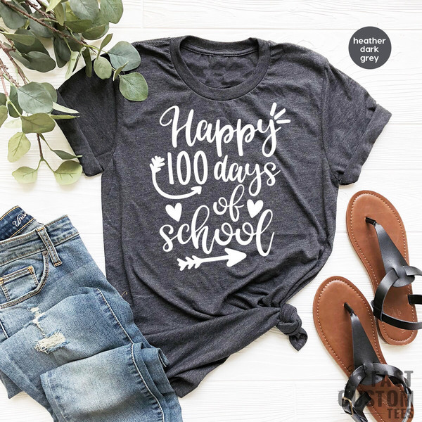 Teacher T Shirt, Happy 100 Days Of School Shirt, Back To School TShirt, Kindergarten Shirts, Schooling Shirt, Gift For Student, Teacher Gift - 2.jpg