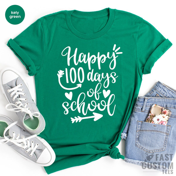 Teacher T Shirt, Happy 100 Days Of School Shirt, Back To School TShirt, Kindergarten Shirts, Schooling Shirt, Gift For Student, Teacher Gift - 3.jpg