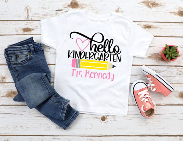 Kindergarten outfit, hello kindergarten shirt, first day of school shirt, Kindergarten tee, announcement Kindergarten tee, kindergarten tee - 1.jpg