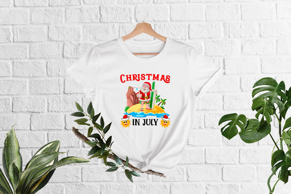 Christmas In July Shirt, Funny Summer T-Shirt, Summer Santa Shirt, Xmas In Summer, Xmas In July, Funny Christmas Shirt, Santa At The Beach - 2.jpg