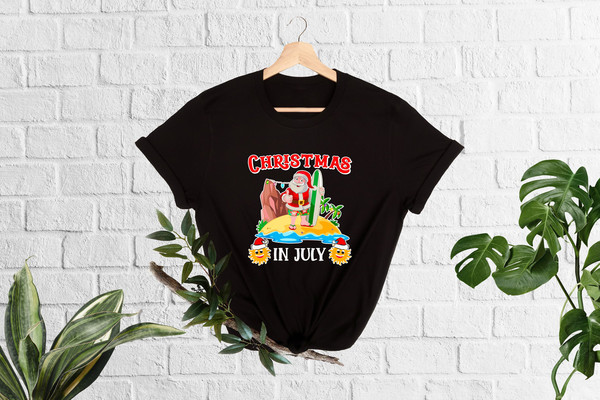 Christmas In July Shirt, Funny Summer T-Shirt, Summer Santa Shirt, Xmas In Summer, Xmas In July, Funny Christmas Shirt, Santa At The Beach - 4.jpg