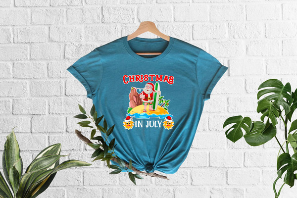 Christmas In July Shirt, Funny Summer T-Shirt, Summer Santa Shirt, Xmas In Summer, Xmas In July, Funny Christmas Shirt, Santa At The Beach - 6.jpg