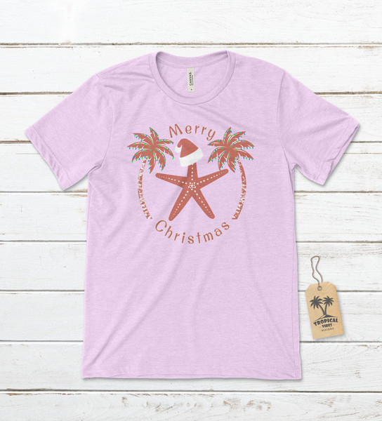 Merry Christmas - Santa Starfish Unisex T-Shirt, Christmas T-Shirt, Starfish T-Shirt, Tropical Christmas Shirt, Beach Christmas Shirt - 5.jpg