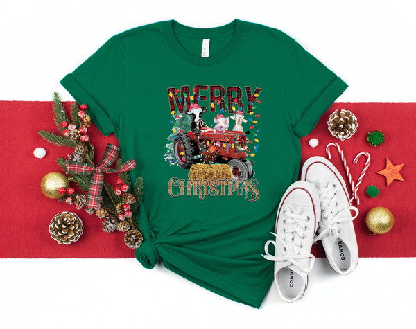 Farm Animals Christmas Shirt, Merry Christmas Heifers Tee, Christmas Cow T-shirt, Highland Cow Farm Christmas Farmer Cow Animal Lover Shirt - 2.jpg