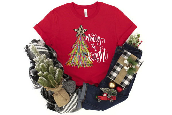 Merry And Bright Shirt, Christmas Shirt, Christmas Tree Shirt, Christmas Tree, Christmas Couple Shirt, Merry Christmas Shirt, Christmas Gift - 3.jpg
