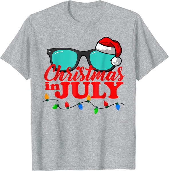 Christmas In July Santa Hat Sunglasses Summer Celebration T-Shirt - 41699 - 6.jpg