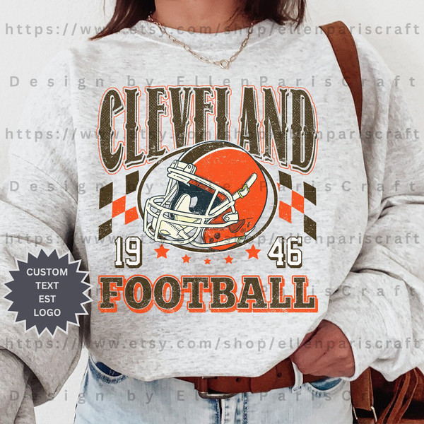 Vintage Cleveland Football Crewneck Sweatshirt, Cleveland Football Oversized Shirt, Cleveland Football ShirtSweatshirtHoodie - 1.jpg