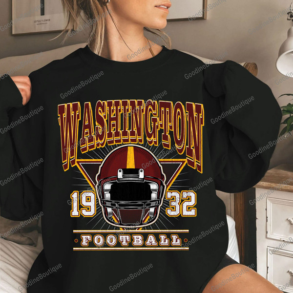 Vintage Style Washington Football Crewneck Sweatshirt  T Shirt, Washington Football Sweatshirt, Washington Football Fan, Sunday Uni Hoodie - 1.jpg