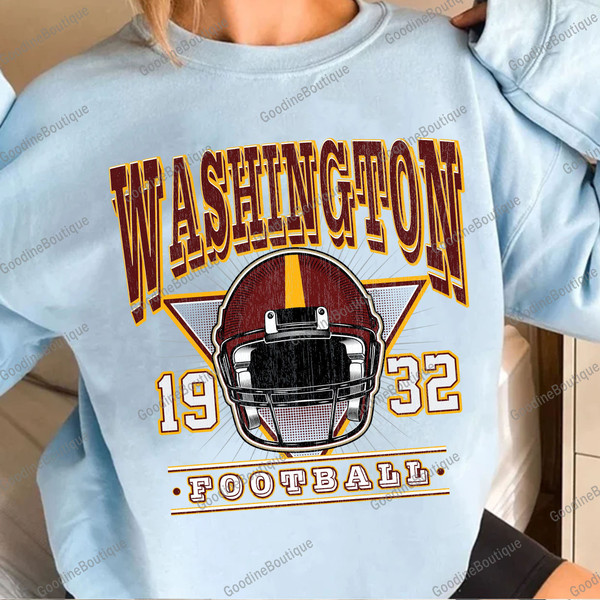 Vintage Style Washington Football Crewneck Sweatshirt  T Shirt, Washington Football Sweatshirt, Washington Football Fan, Sunday Uni Hoodie - 3.jpg