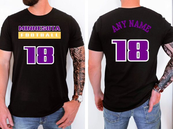 Custom Minnesota Football T-Shirt, Personalized Unisex Football Tee, Custom Team Shirt, Custom Sports Tee, Custom Football Sportswear - 2.jpg