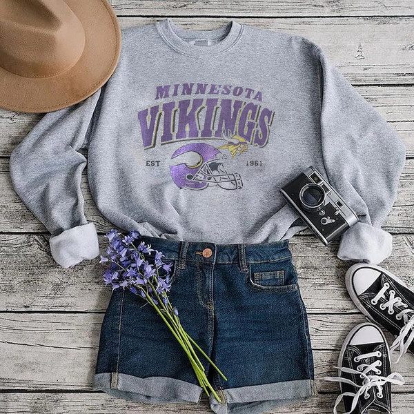 Vikings Football Unisex Tee Tops - Minnesota Football Shirt - Vikings Football, Vikings T-Shirt, Football Apparel Tee, Vikings Sweatshirt - 4.jpg