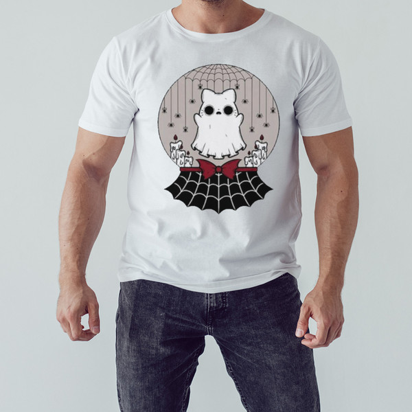 Ghost cat crystal ball shirt, Shirt For Men Women, Graphic Design, Unisex Shirt